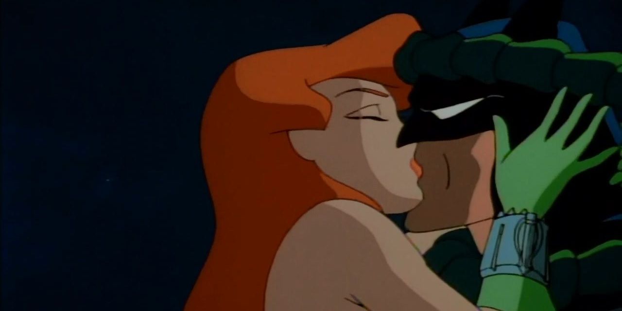Poison Ivy kisses Batman in BATS