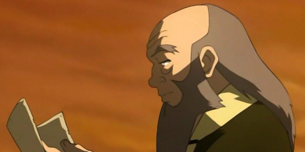 Uncle Iroh reading in Avatar: The Last Airbender