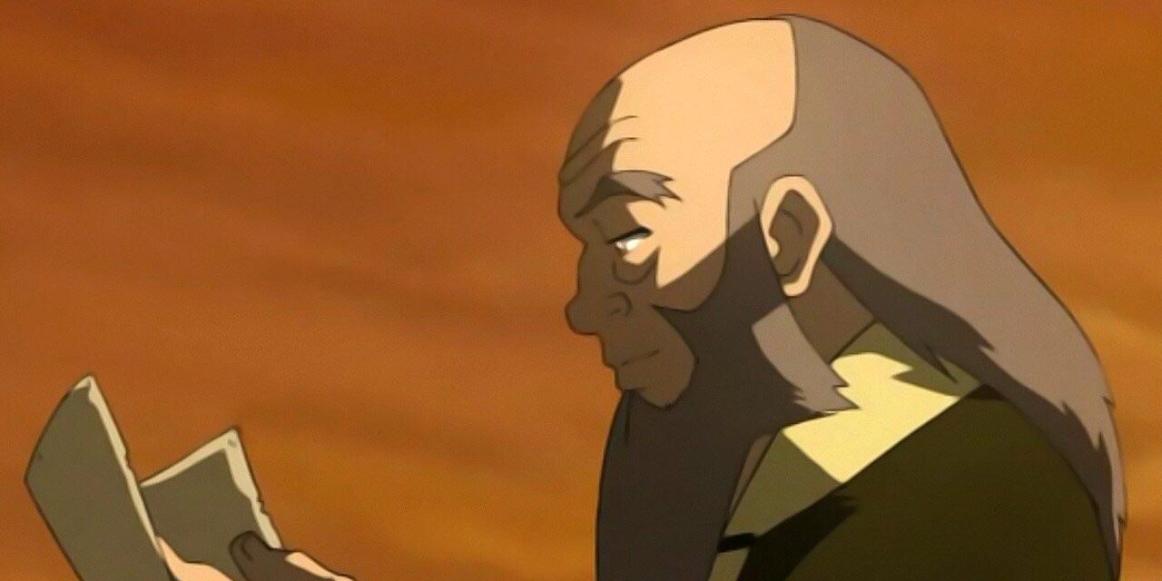 Tio Iroh lendo em Avatar: The Last Airbender