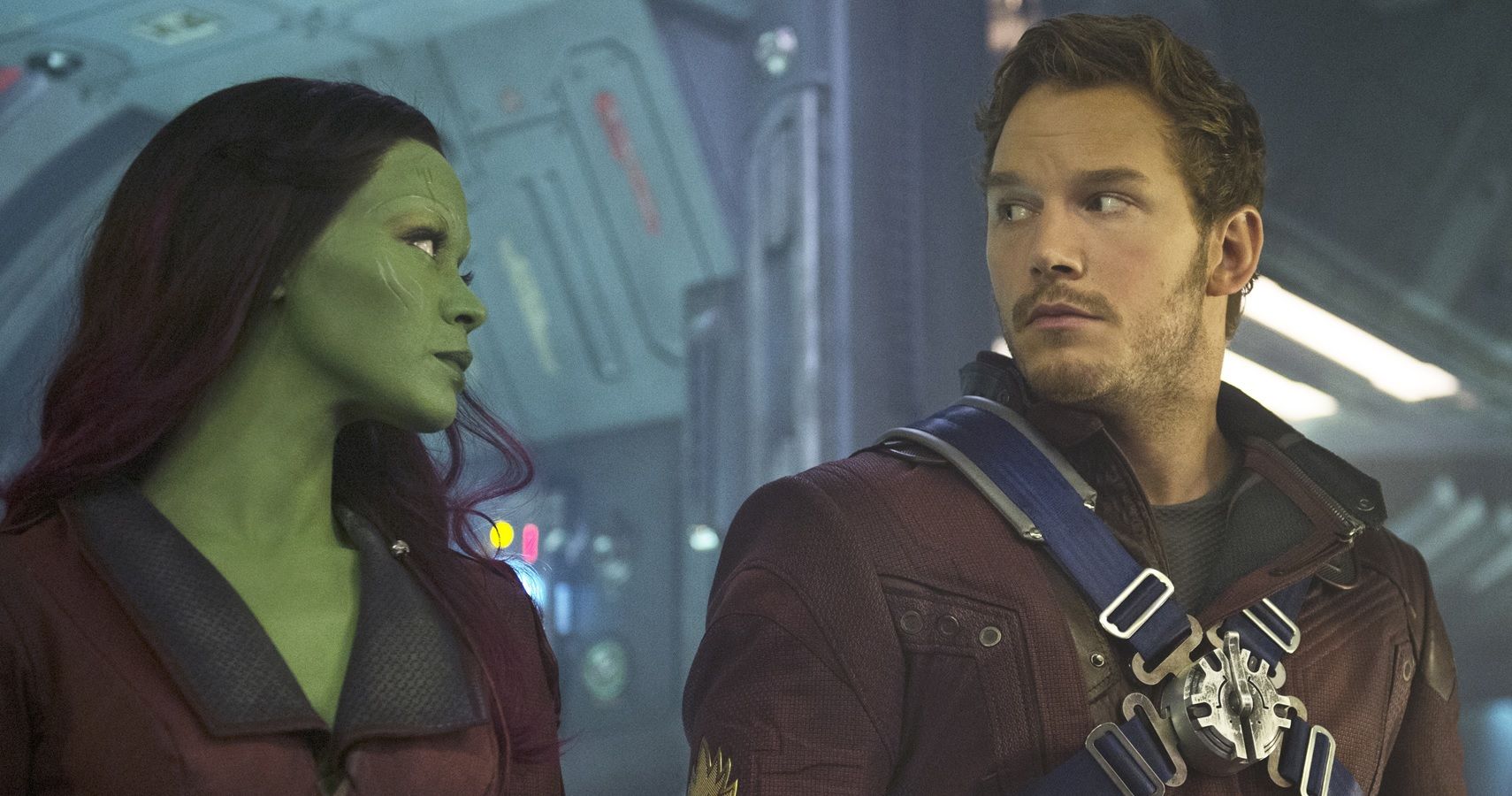 Peter Quill looks at Gamora.