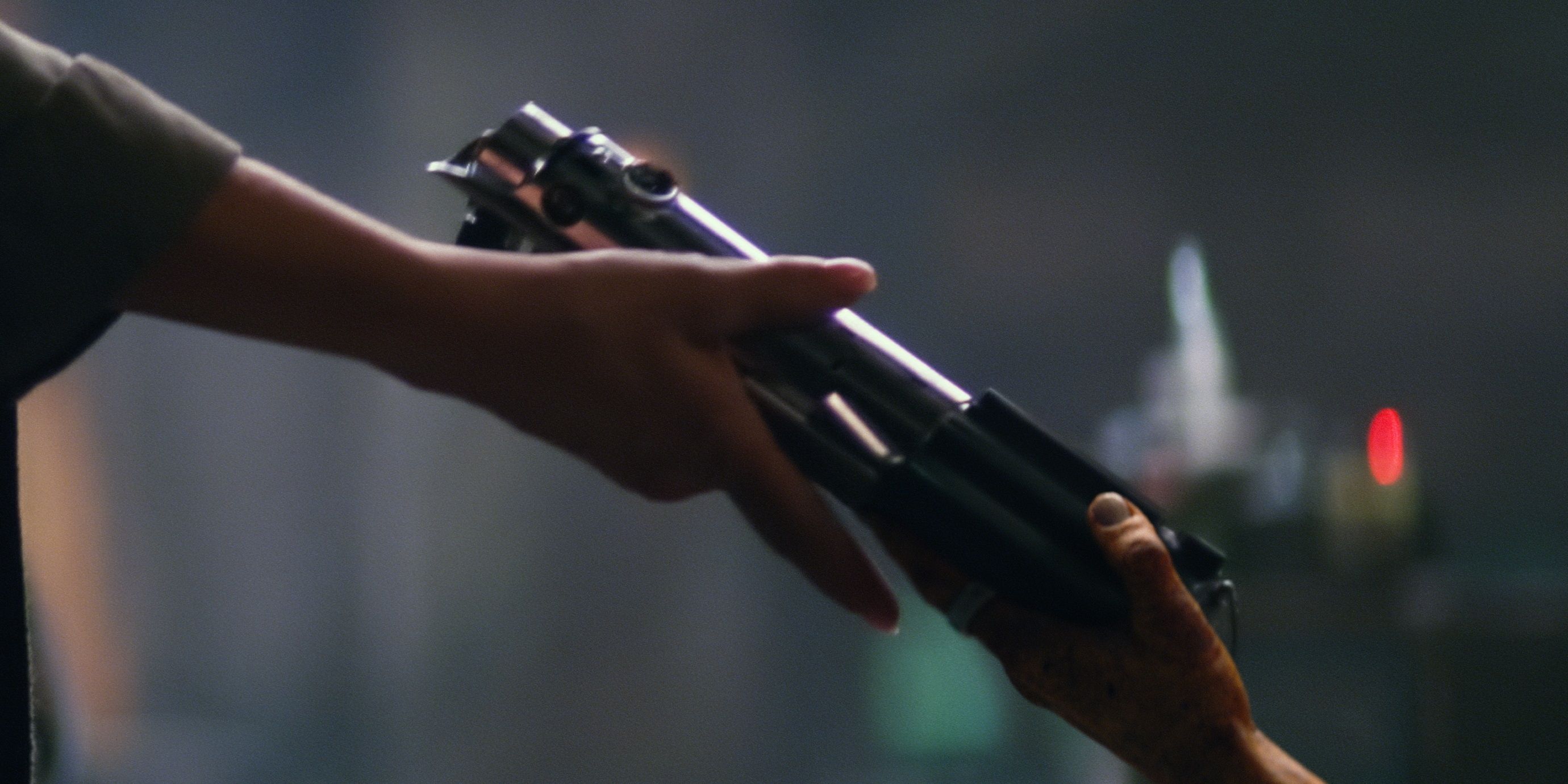 Rey takes Anakin's lightsaber in The Force Awakens