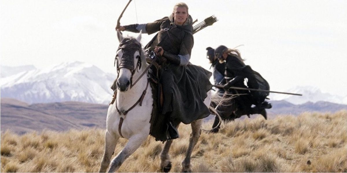 Legolas looking for Gimli on a horse