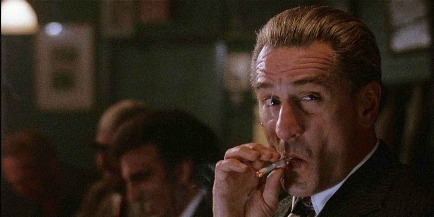 Robert De Niro smoking a cigarette in Goodfellas