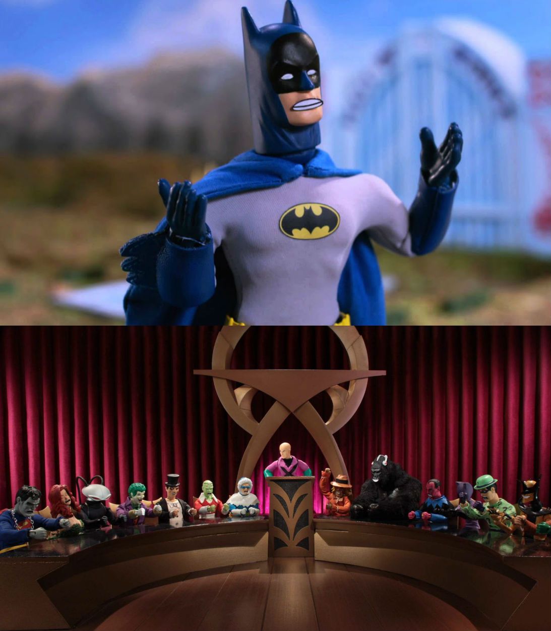 Robot Chicken DC Comics 2 Villains In Paradise - Giving Bats A Ride - Worked To The Bone vertical