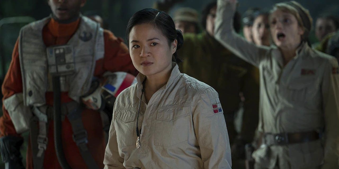 Rose Tico at the Resistance debriefing on Ajan Kloss in The Rise of Skywalker