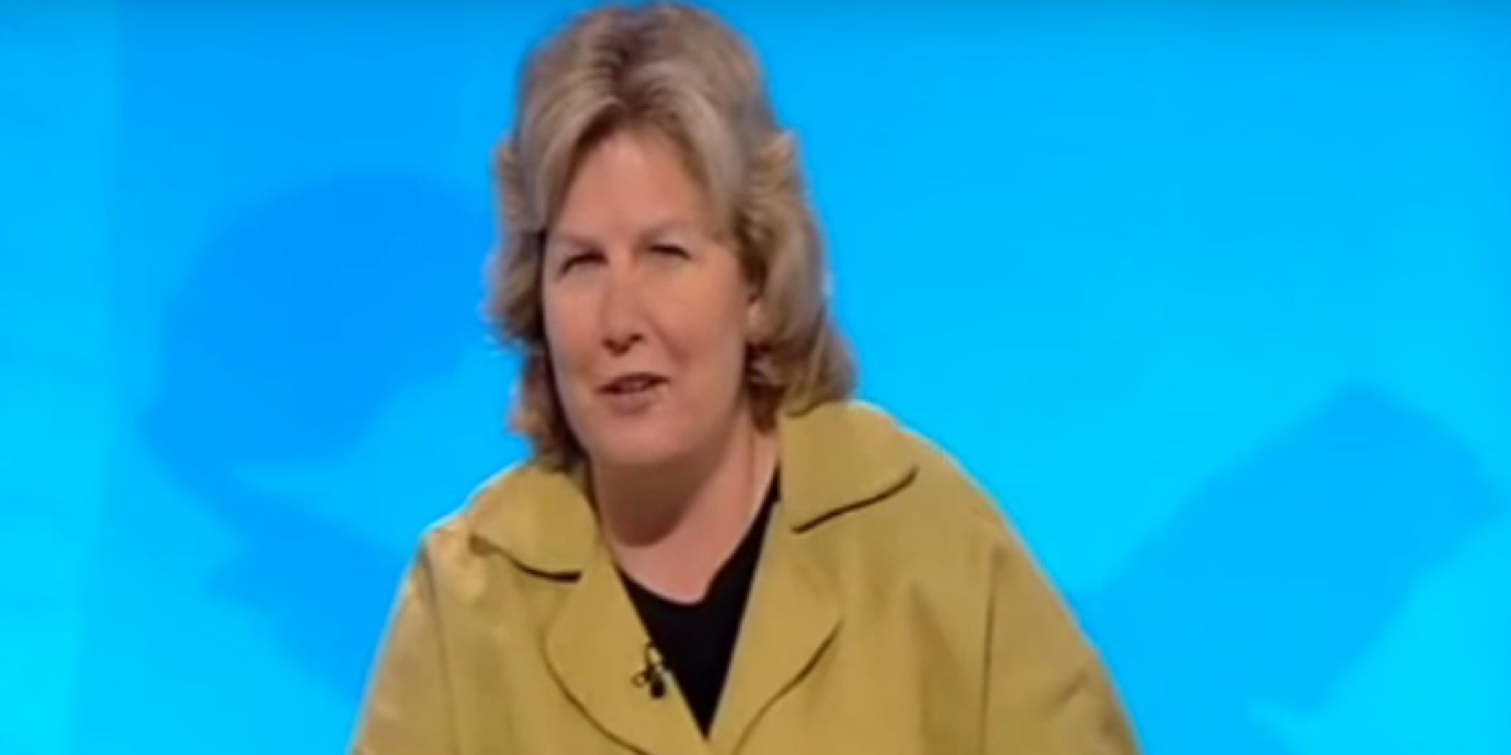 Sandy Toksvig hosting the British Panel show What the Dickens