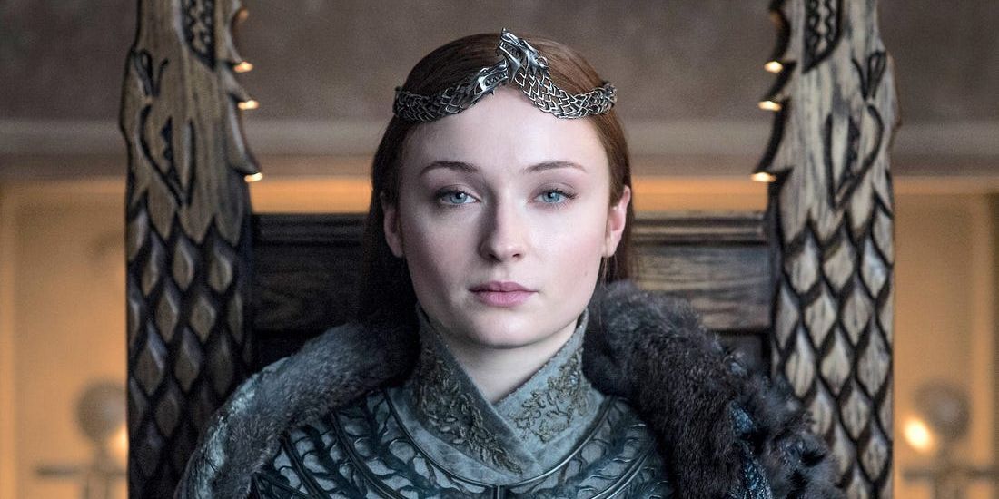 Sansa Stark as Queen of the North in Game Of Thrones