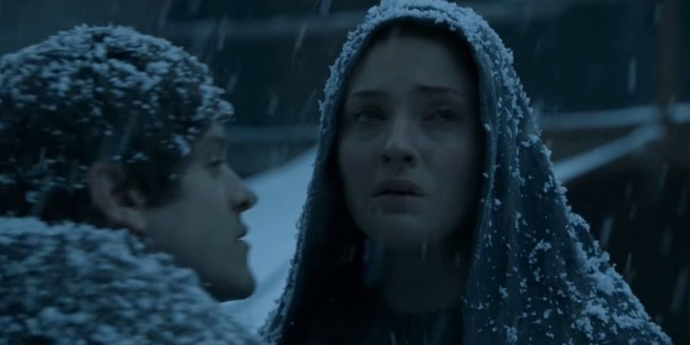 Sansa and Ramsay in the snow