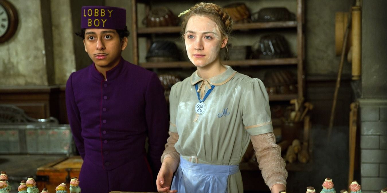 Zero and Agatha at the bakery in The Grand Budapest Hotel