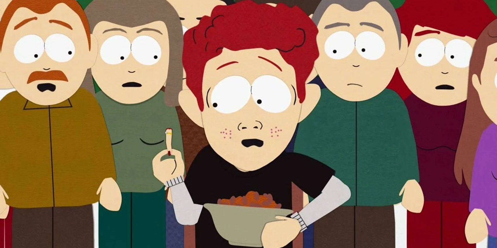 Scott Tenorman unwittingly eats his parents in South Park