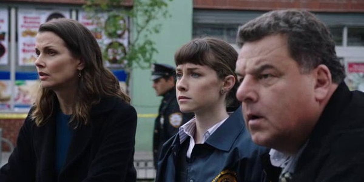 Erin, Anthony and an officer in Blue Bloods