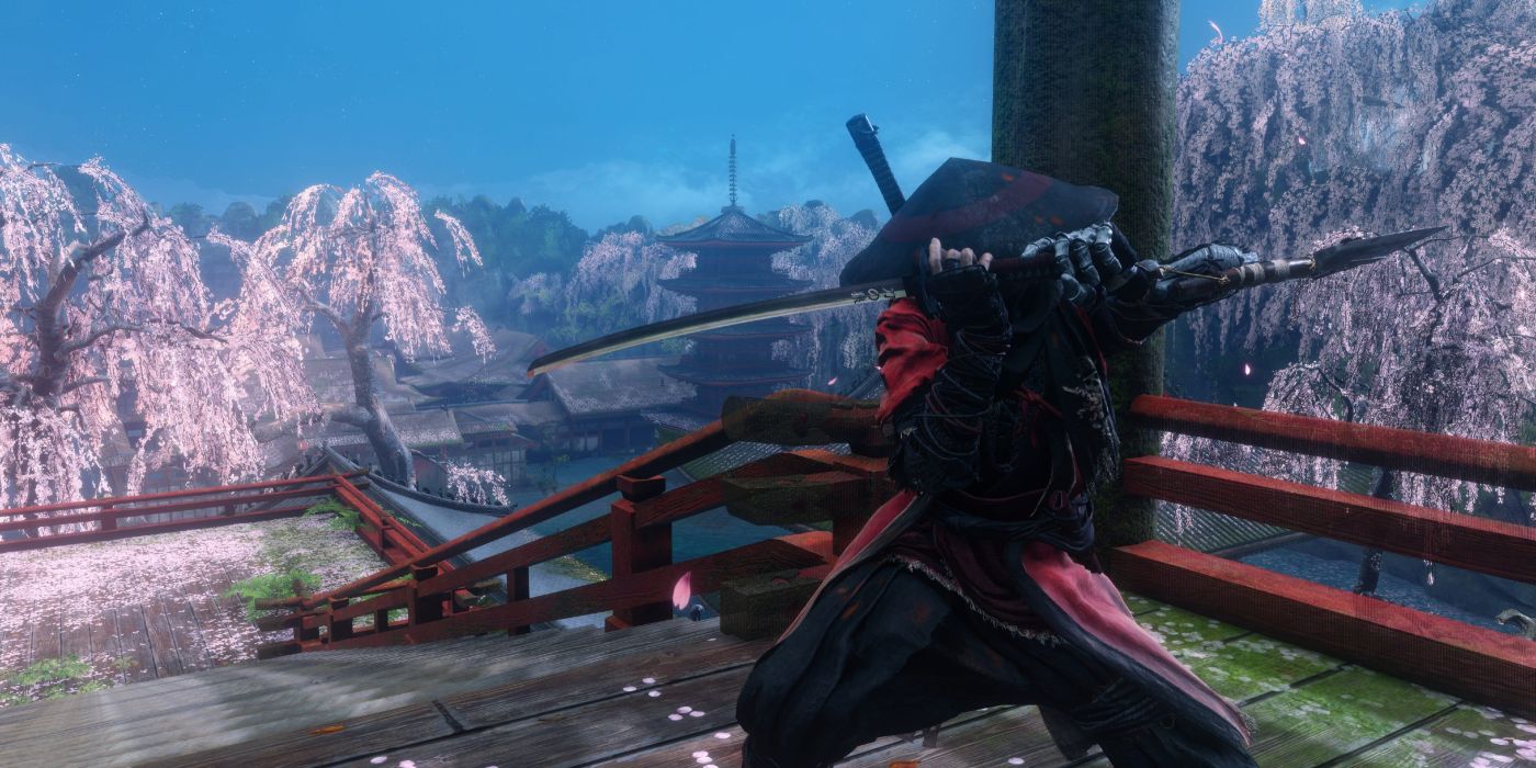The character is seen holding a Katana and a dagger in Sekiro: Shadows Die Twice.