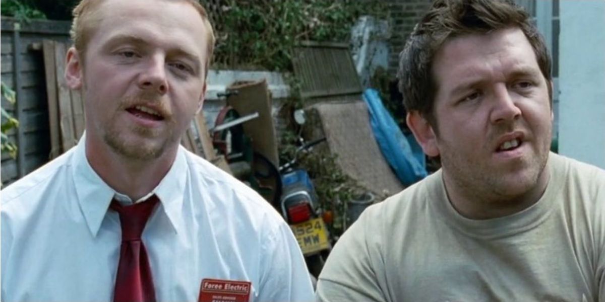 Shaun and Ed watching the zombies