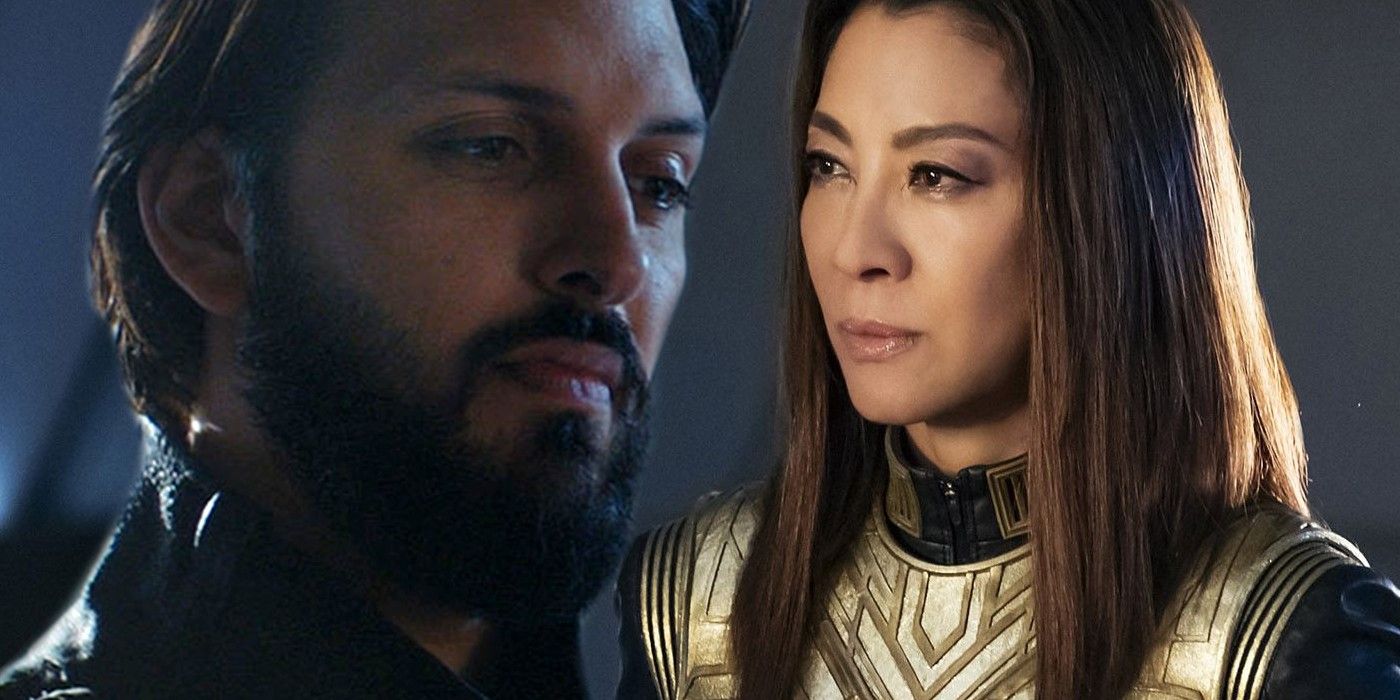 Shazad Latif as Ash Tyler and Michelle Yeoh as Georgiou in Star Trek Discovery