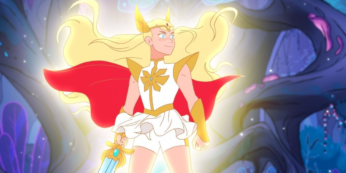 Adora as She-Ra in She-Ra And The Princesses Of Power.