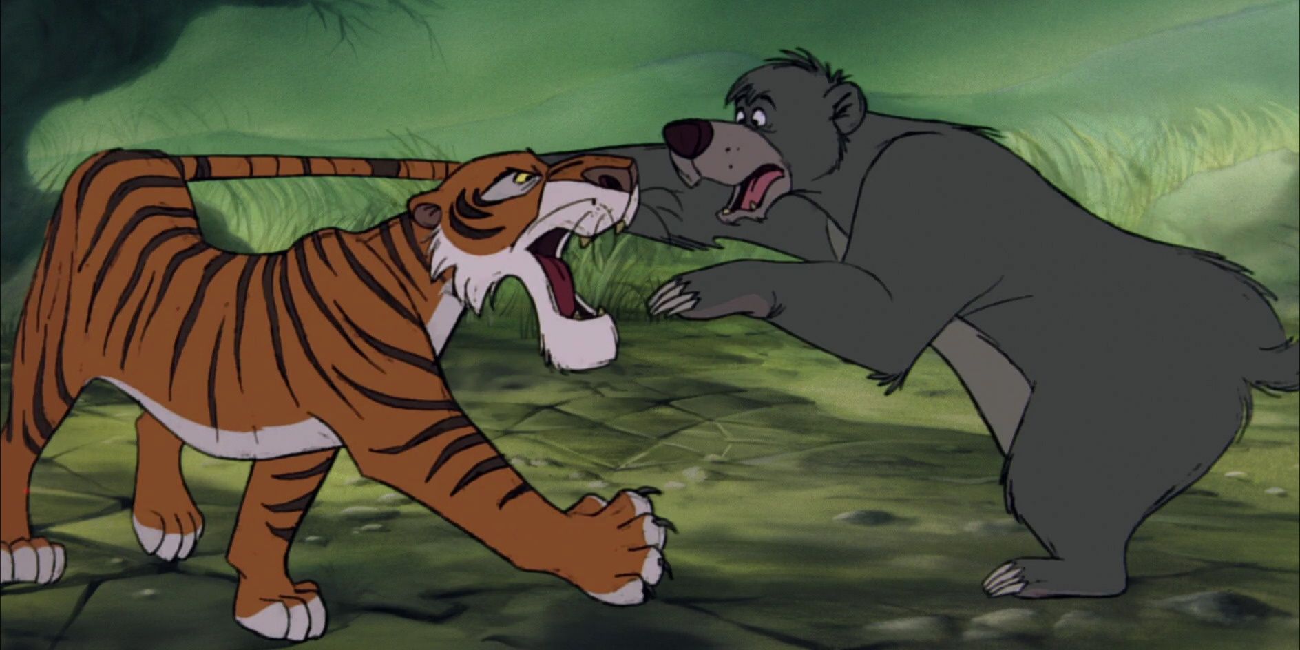 Shere Khan Baloo Fighting in The Jungle Book from 1967