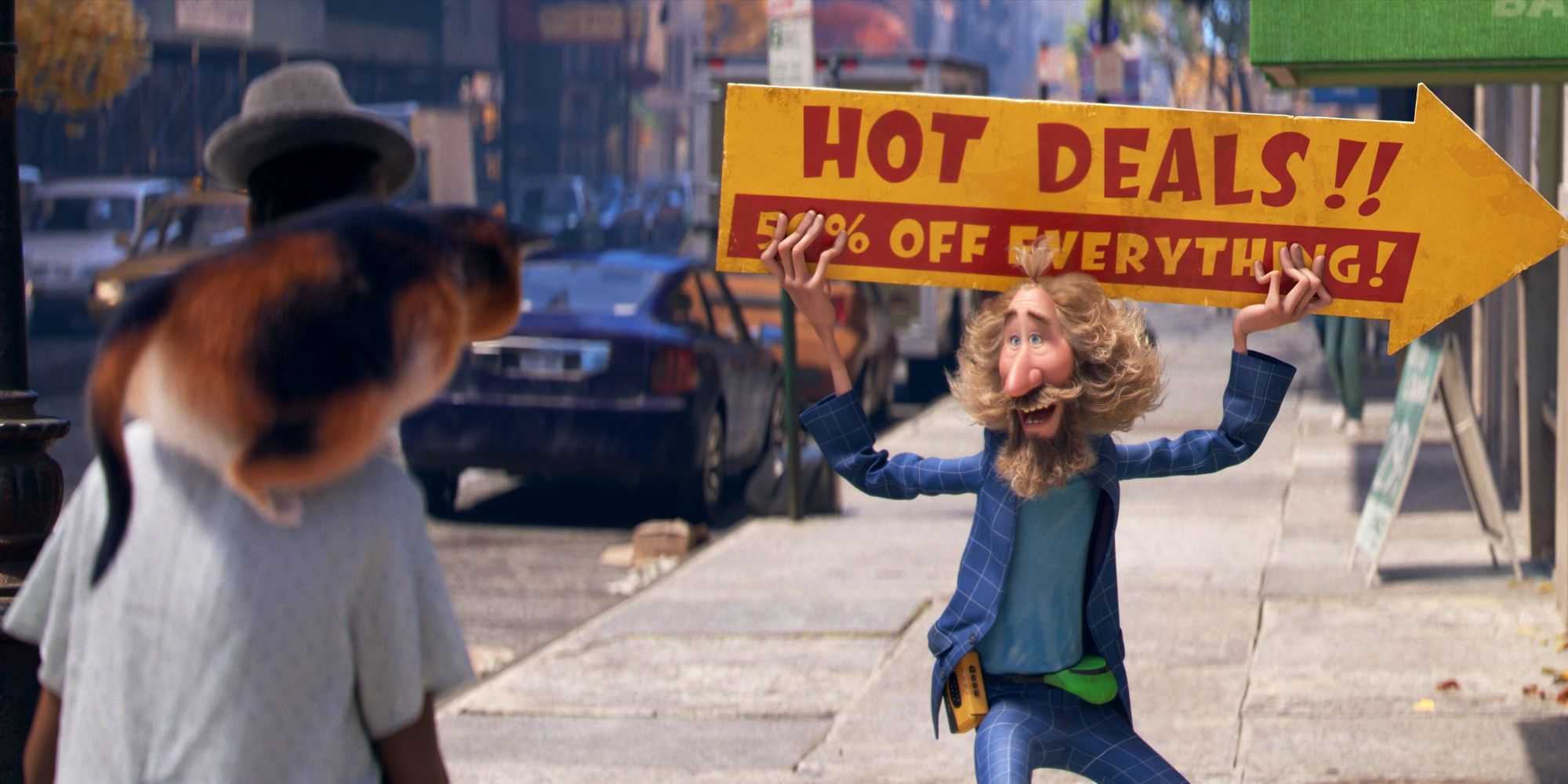 Moondwind in Pixar's Soul movie on a New York street corner