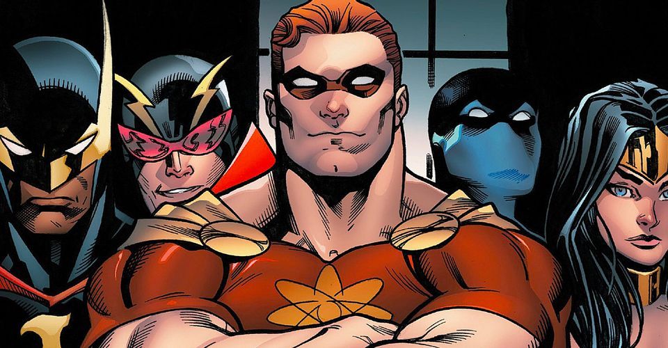 The Squadron Supreme pose together in a Marvel comic.