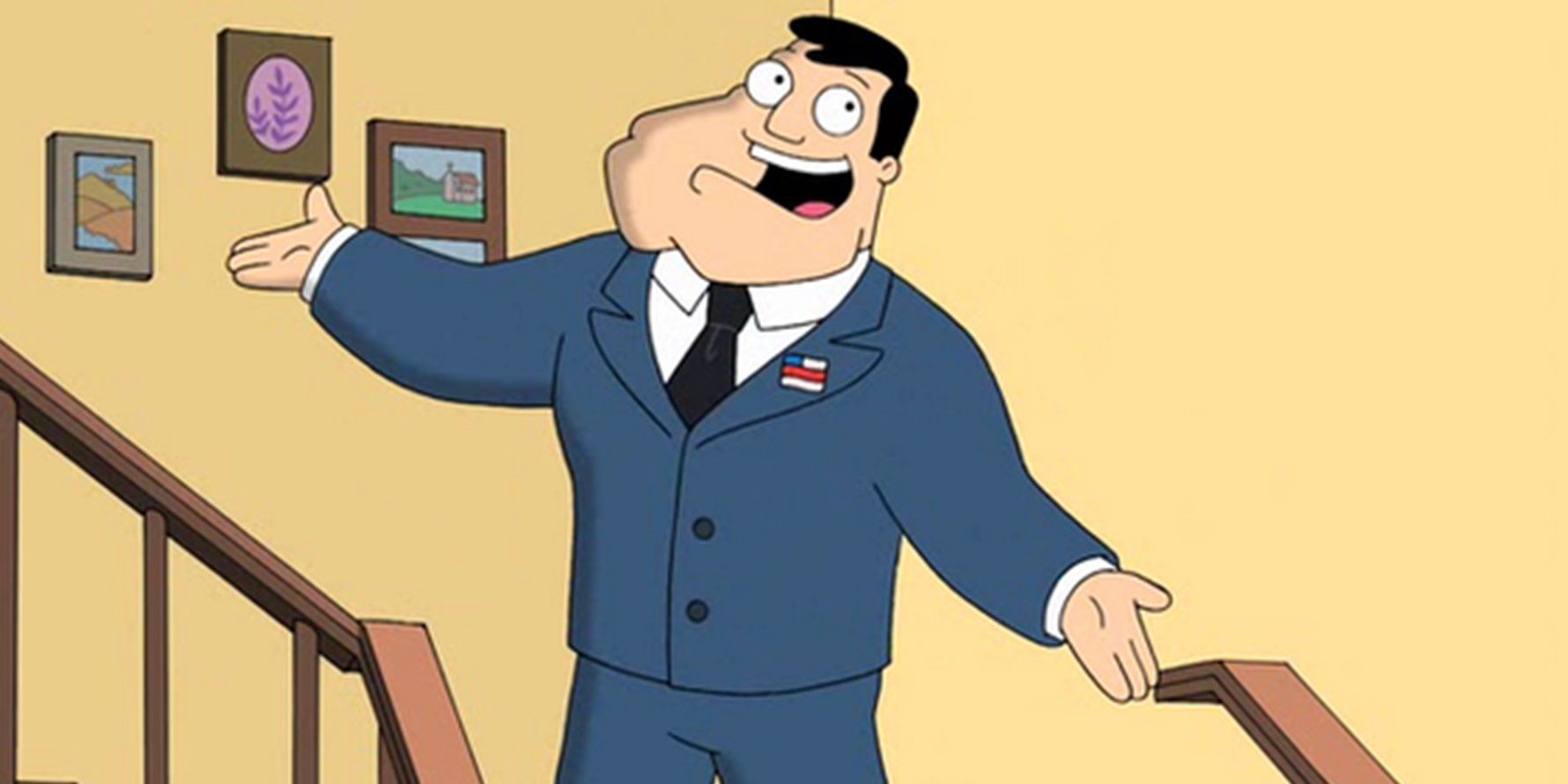 Stan Smith in the opening titles of American Dad