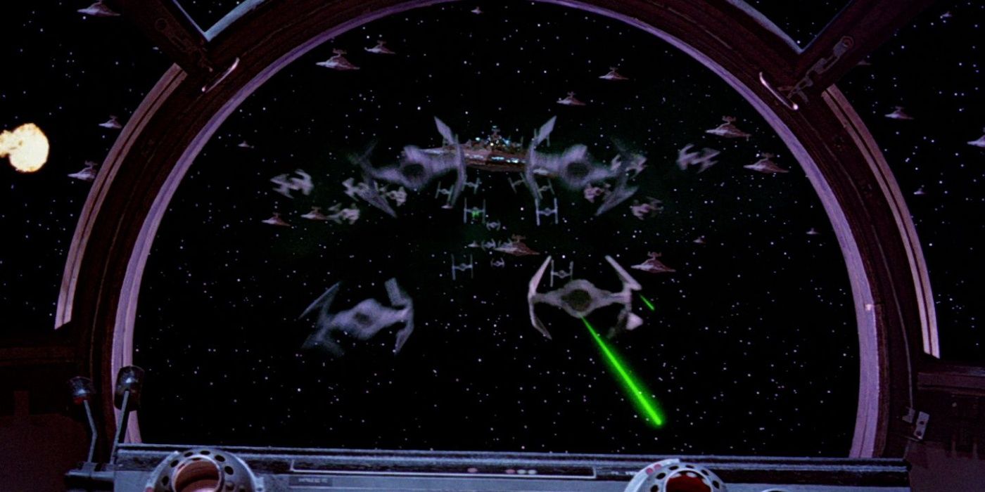 TIE Interceptors attack in Return Of The Jedi.
