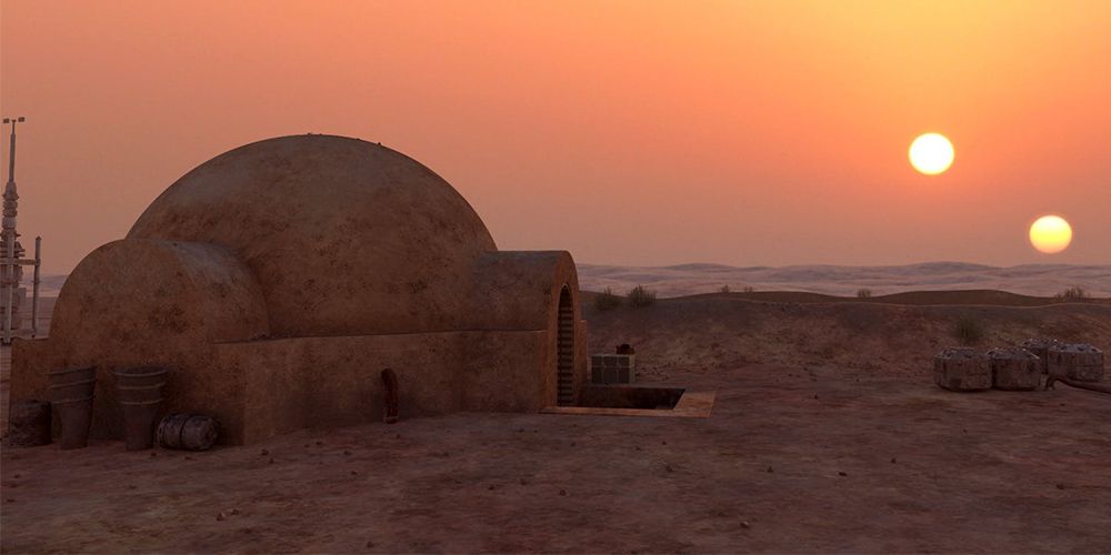 Pôr do sol de Star Wars em Tatooine