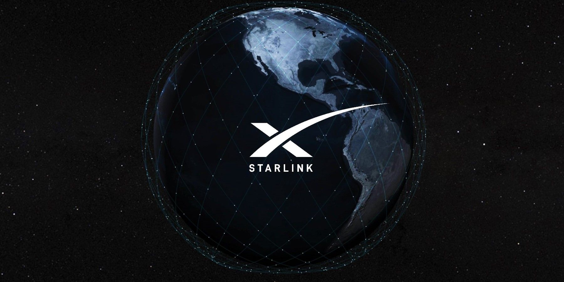 Starlink logo over Earth viewed from space