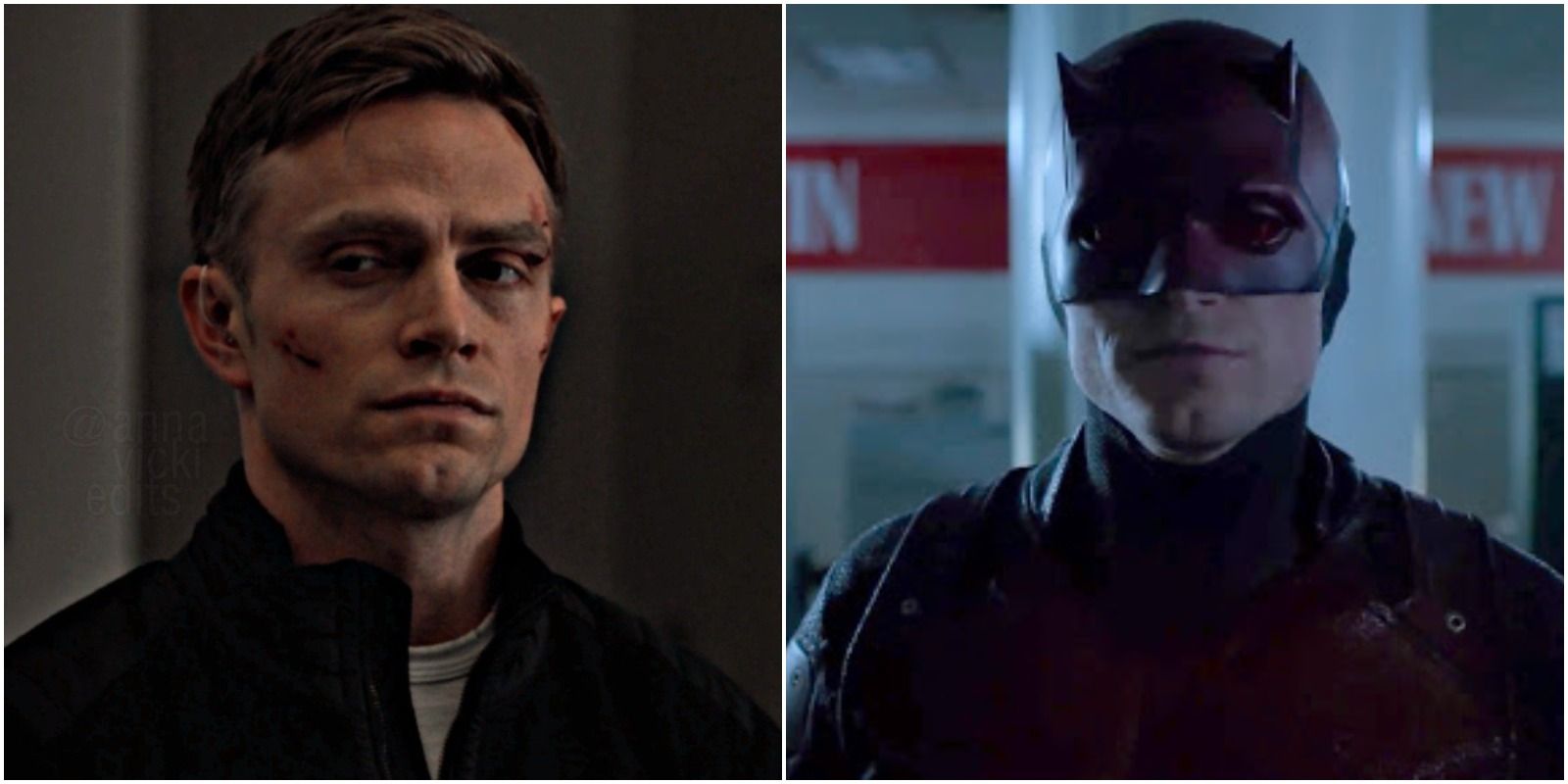 Wilson Bethel as Ben Poindexter/Bullseye out and in the Daredevil suit
