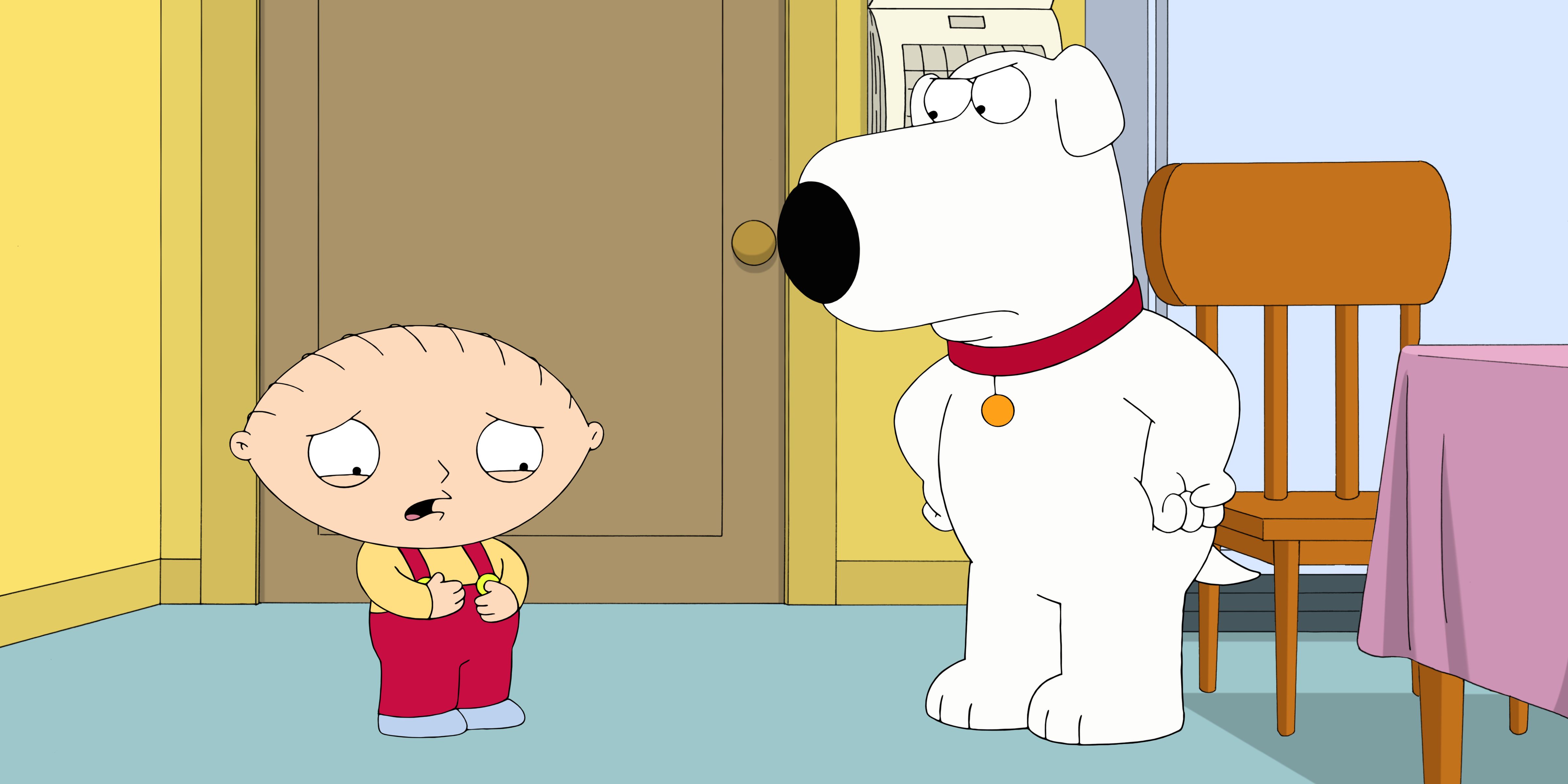 Stewie and Brian argue about a debt in Family Guy