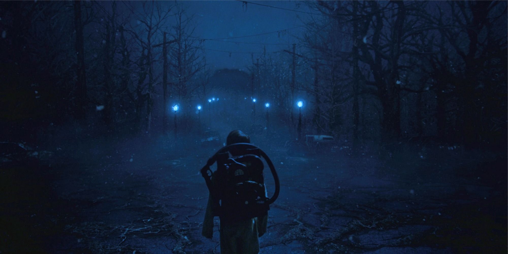 A screenshot of a researcher entering the Upside Down in Stranger Things