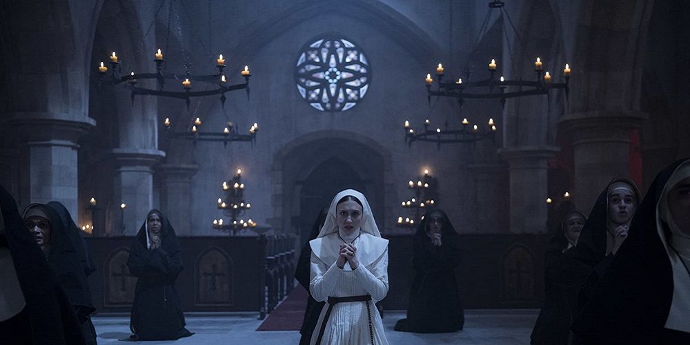 The nuns holding Mass in The Nun (2018)