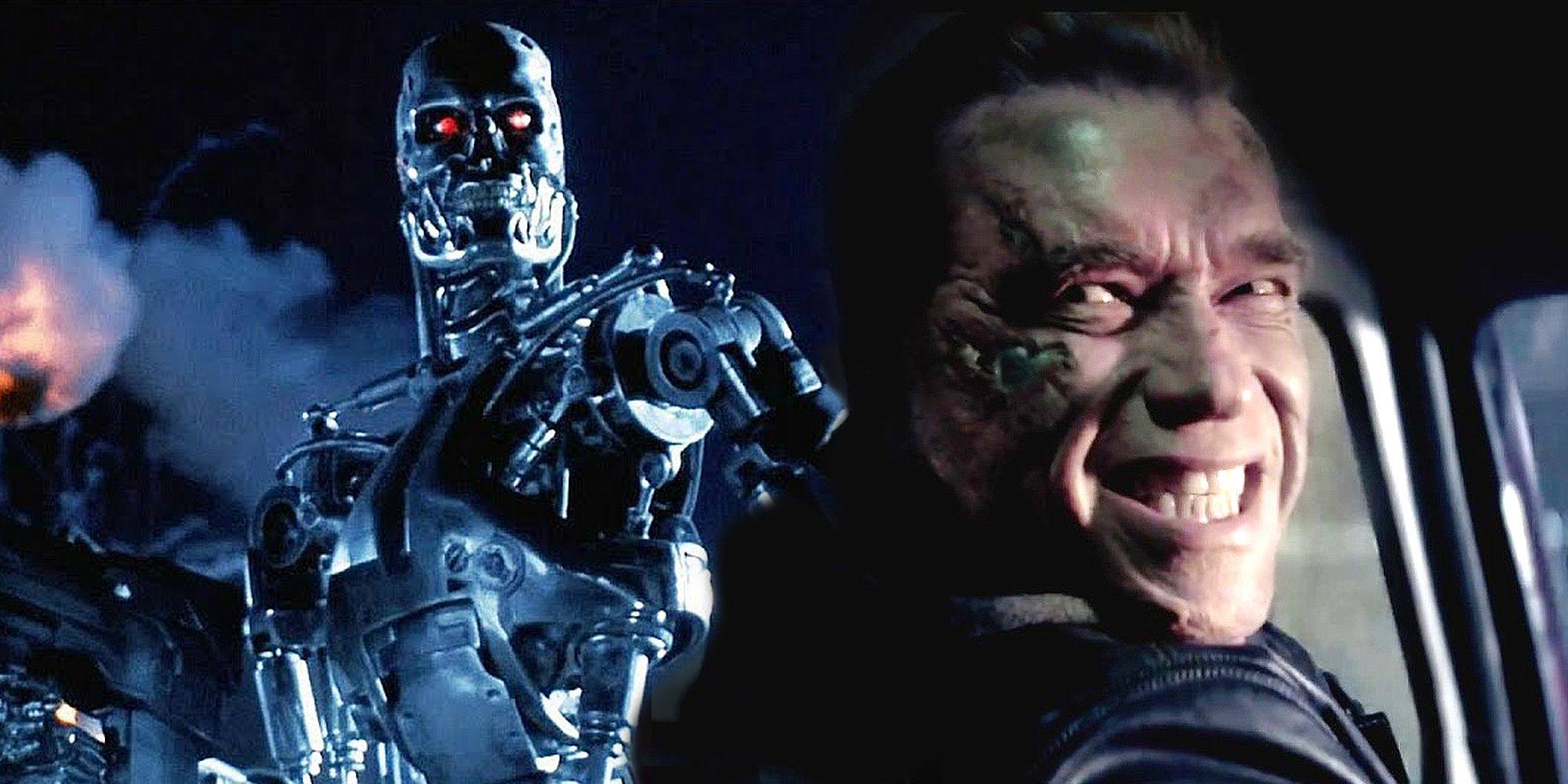 Terminator T-800 1984 and Arnold Schwarzenegger Genisys