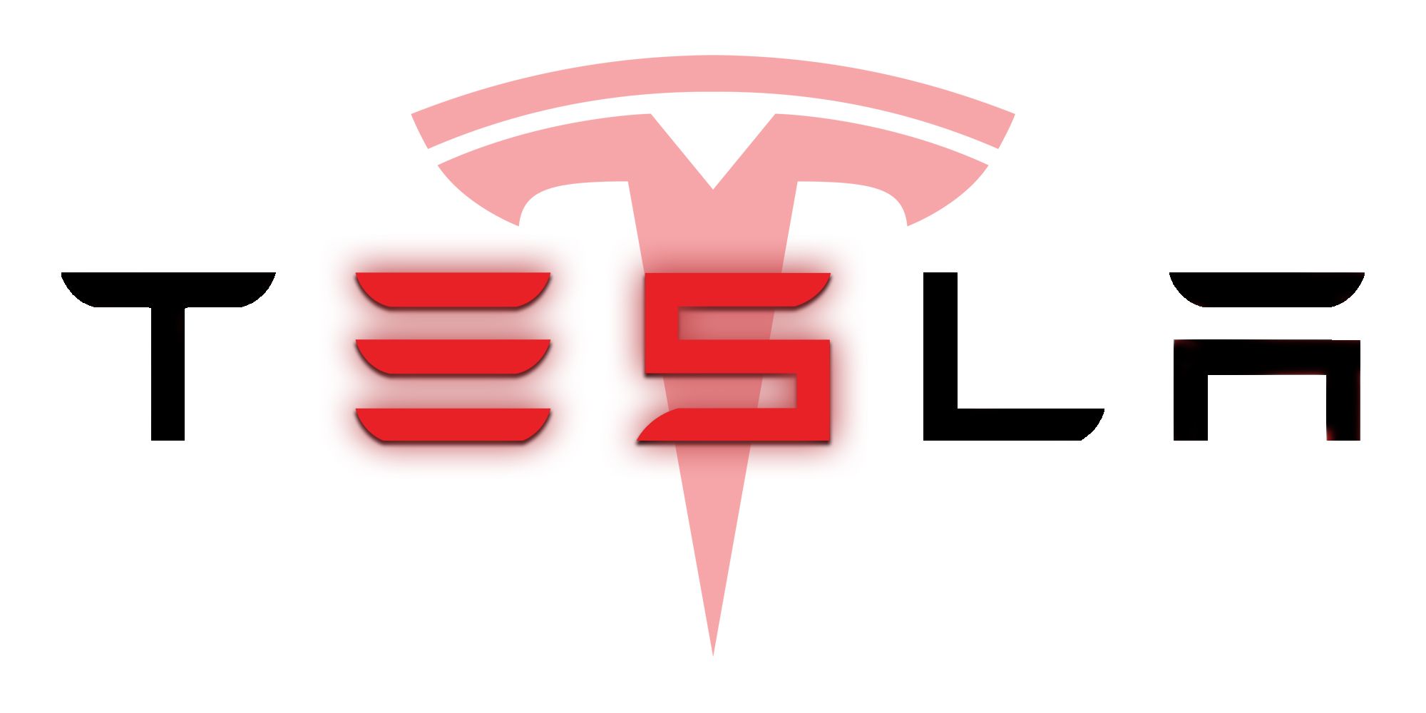 Tesla Logo Black Red