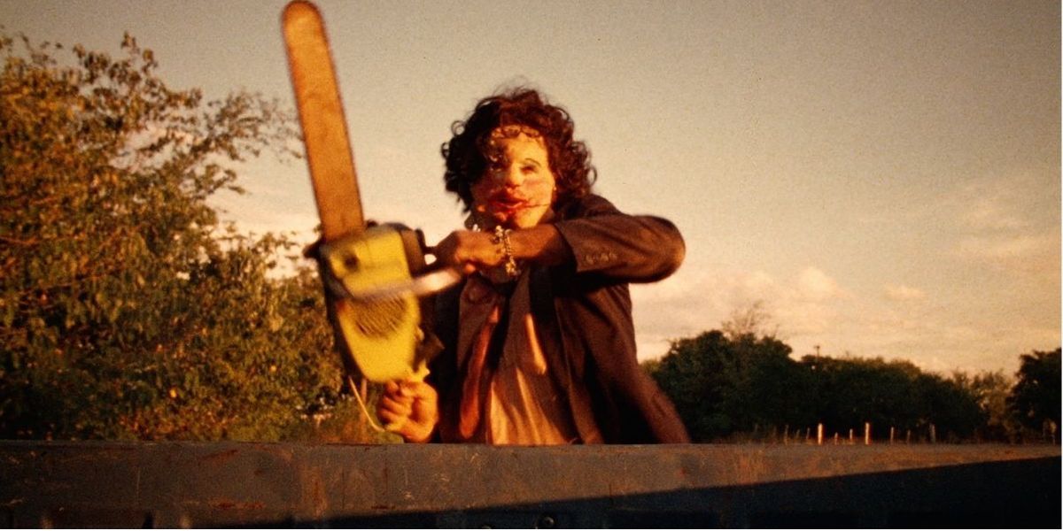 Leatherface watching Sally get away