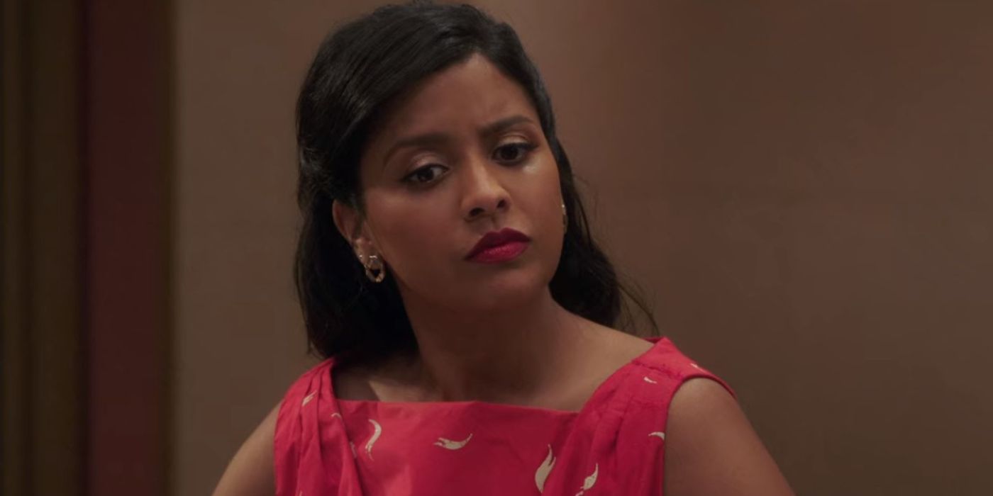 Vicky looking confused in The Good Place 