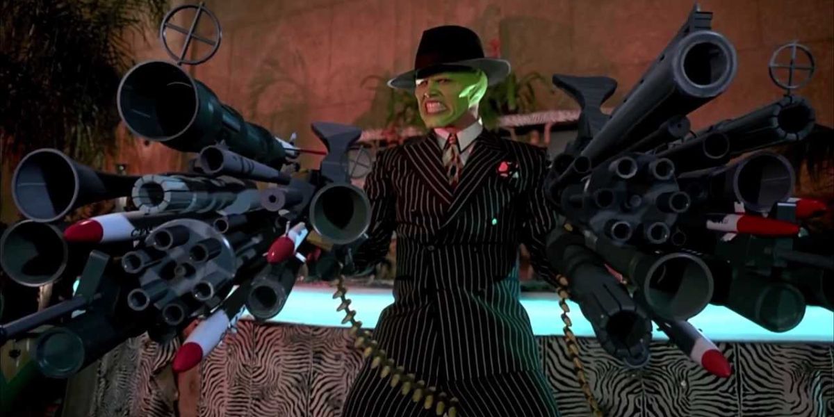Stanley Ipkiss dressed as a gangster in The Mask