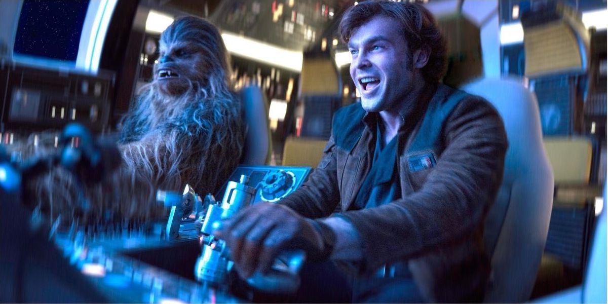 Han and Chewie in the falcon
