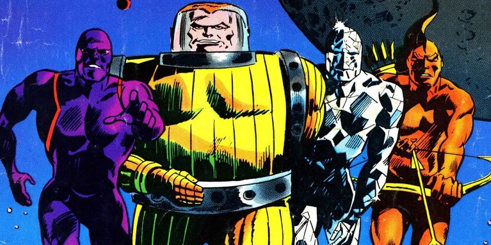 The original Guardians of the Galaxy stand ready for battle in Marvel Comics.