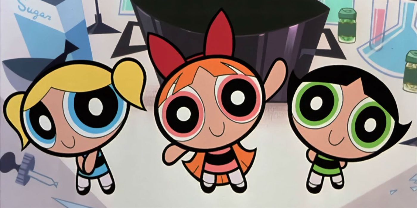 Blossom, Buttercup, and Bubbles from The Powerpuff Girls series.
