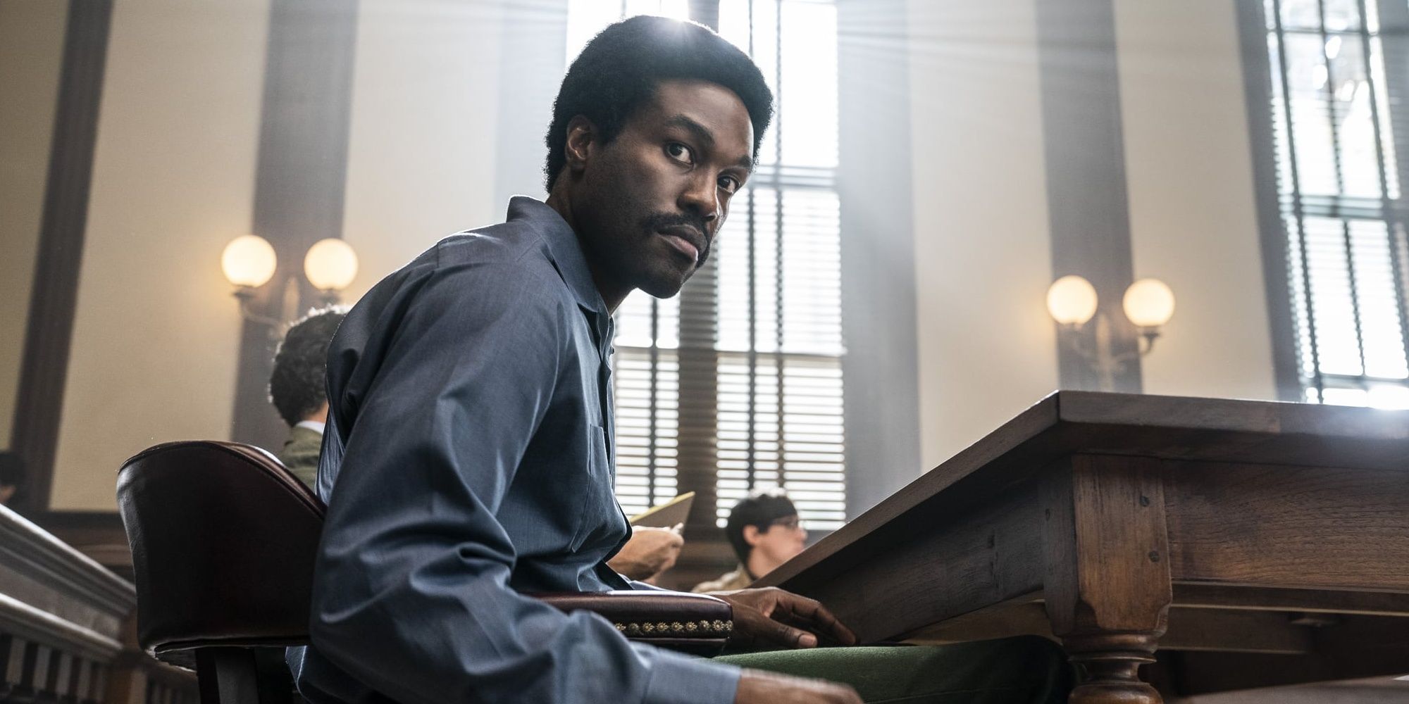 Bobby Seale in a courtroom