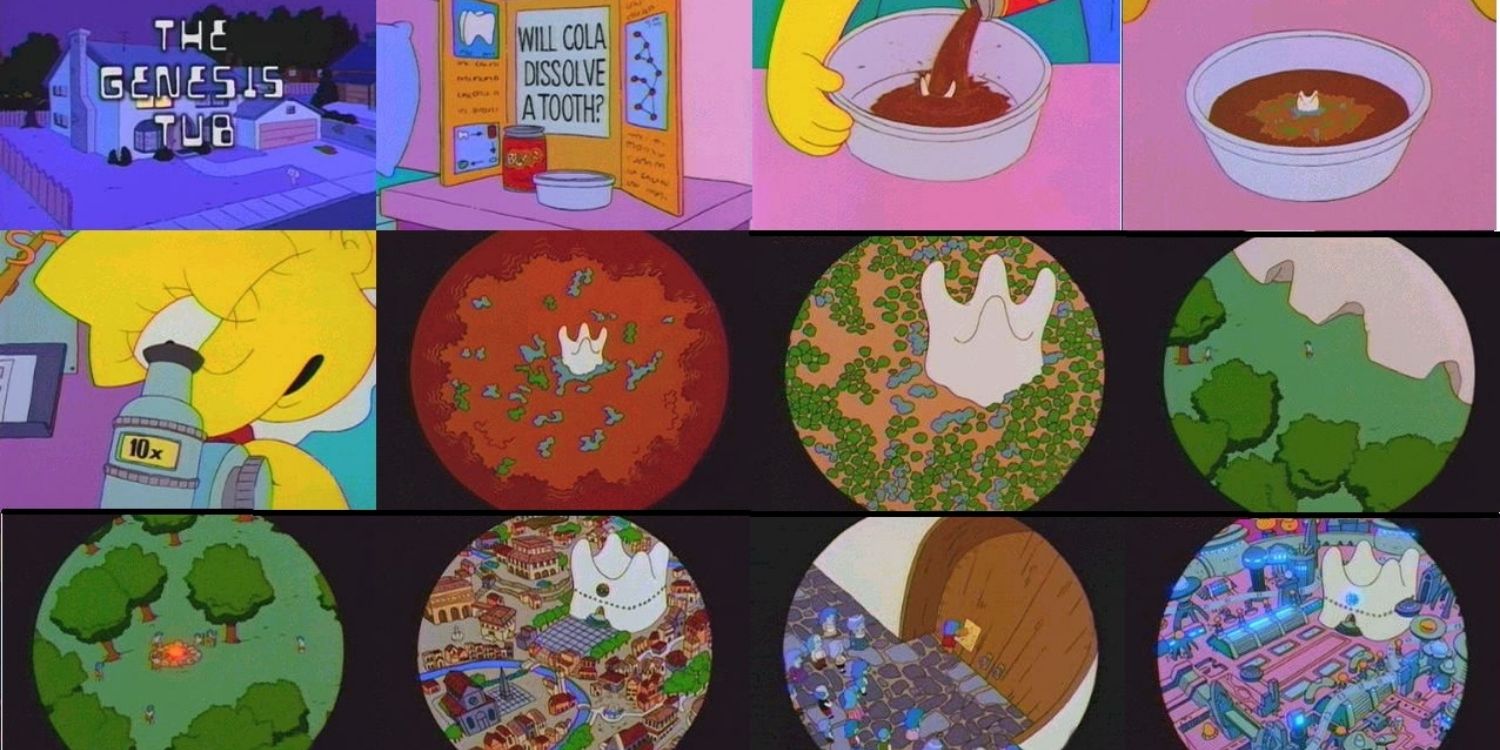 The genesis tub Treehouse of Horror in The Simpsons