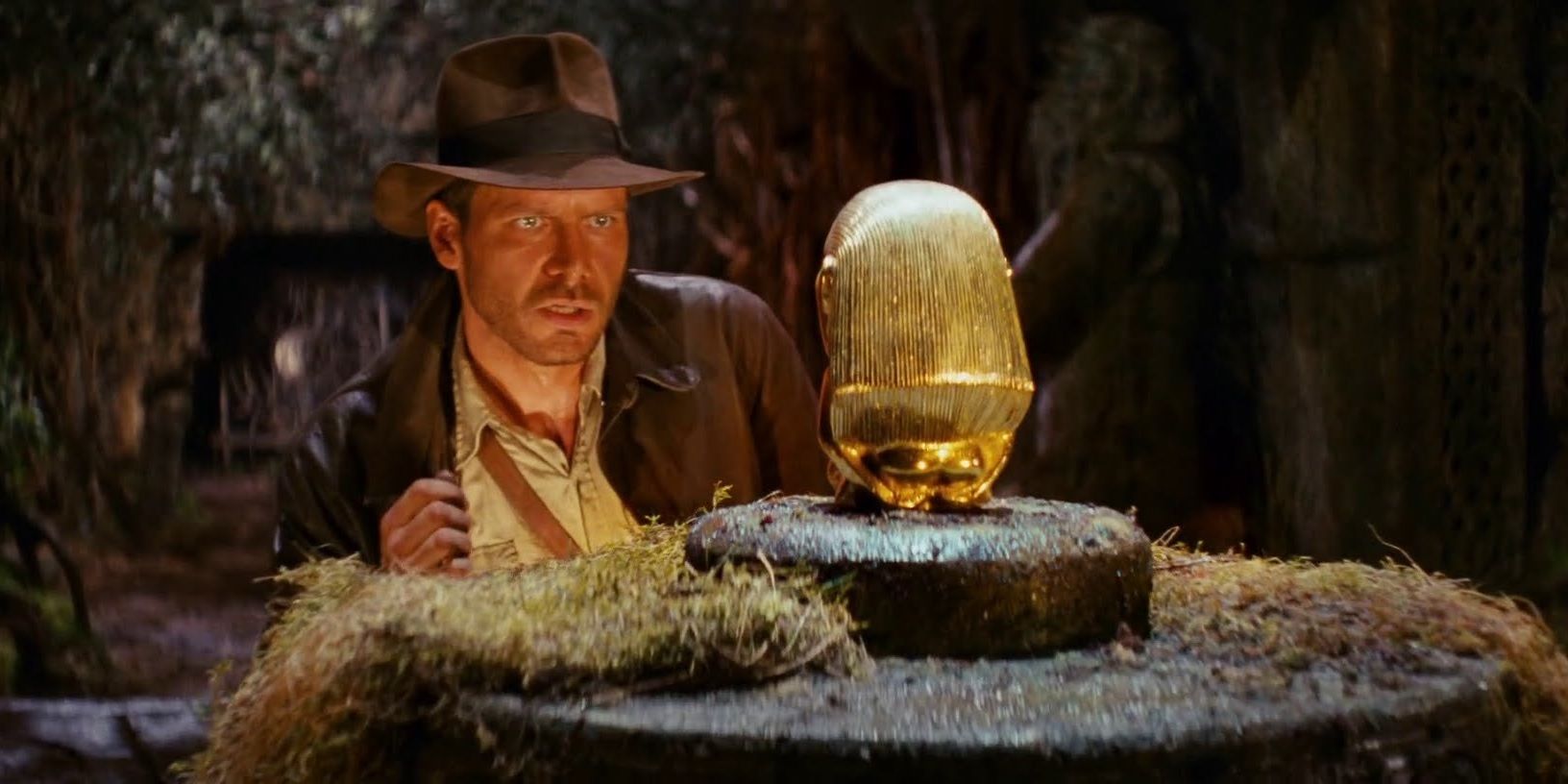 Indy taking the golden idol from the temple in Raiders of the Lost Ark