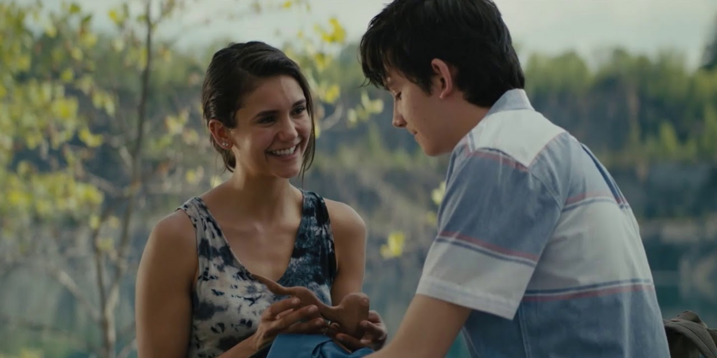 Nina Dobrev talks with Asa Butterfield