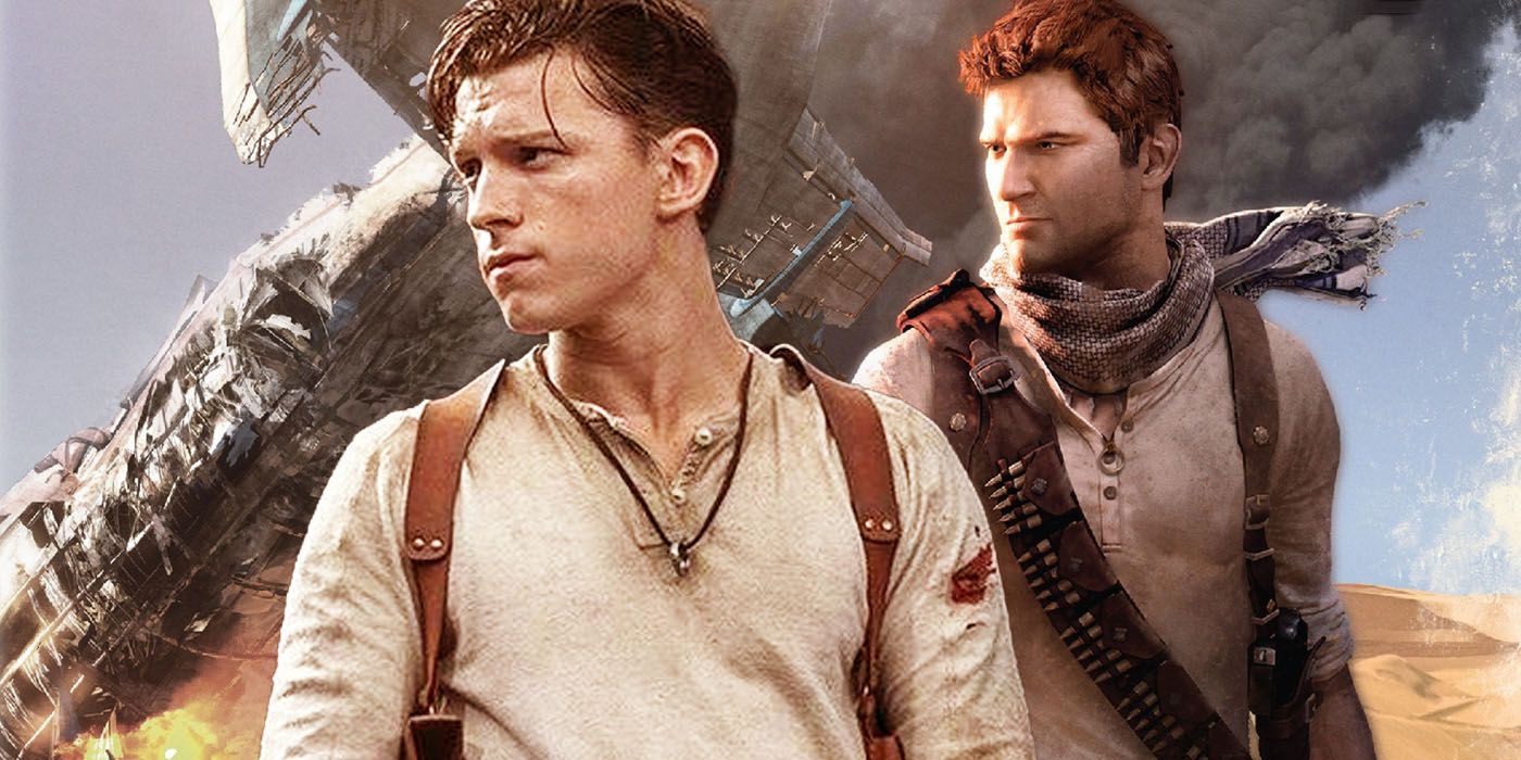 tom holland as nathan drake from uncharted, cinematic