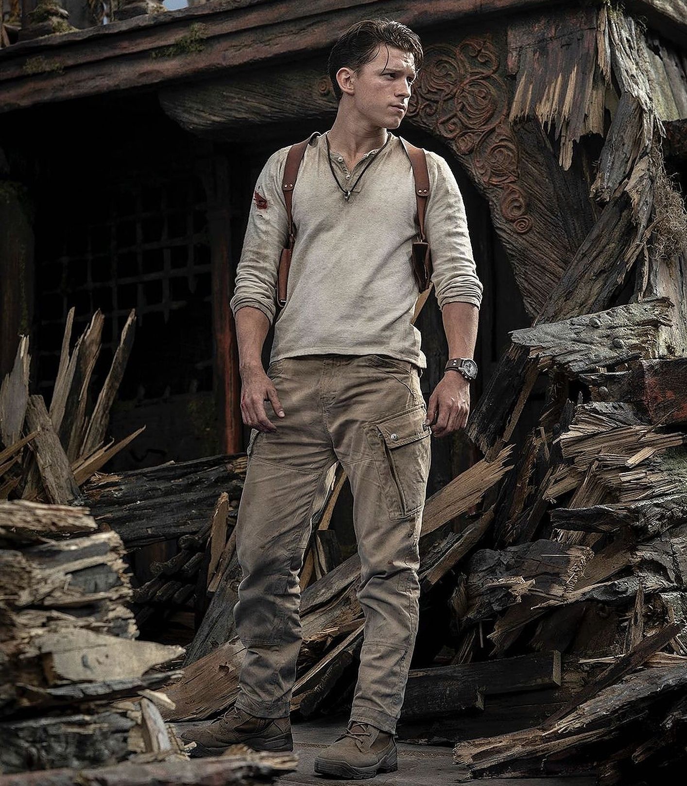 Tom Holland Uncharted Movie First Look Vertical