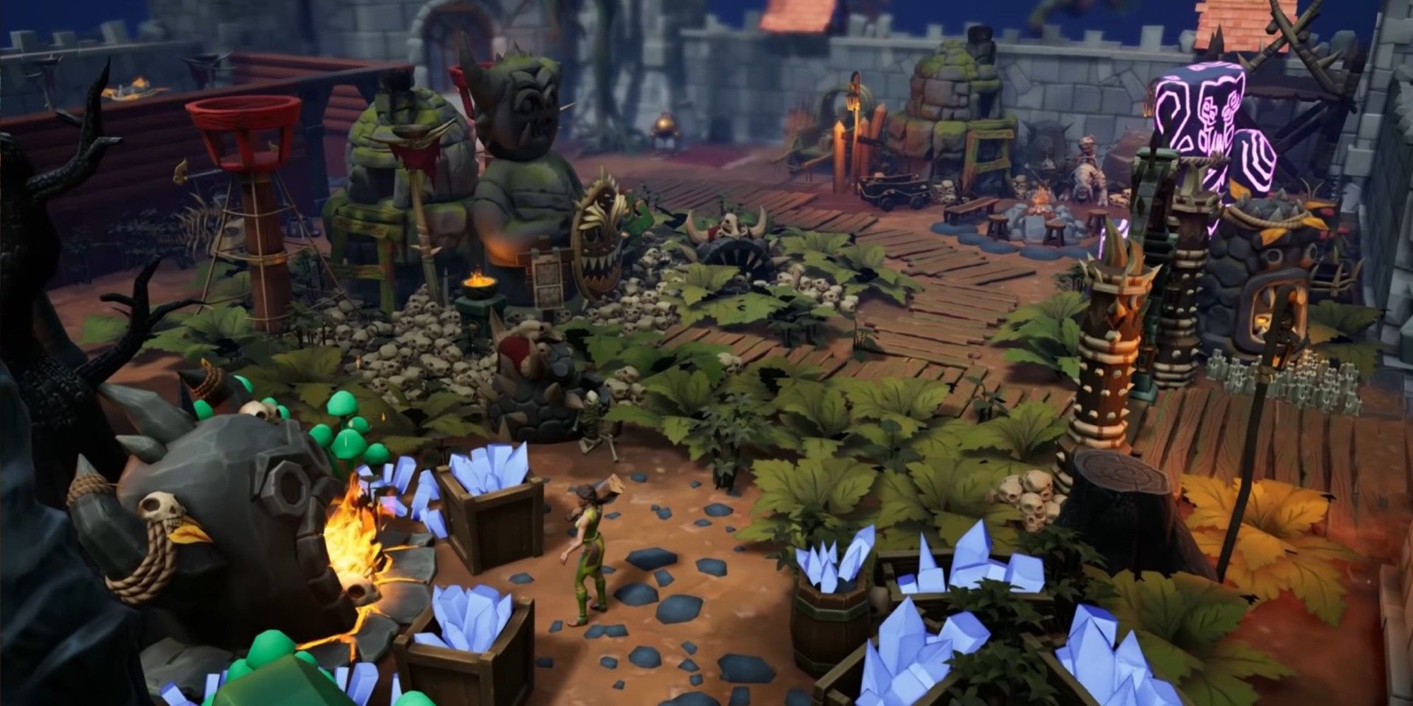 A player builds a custom base in Torchlight 3