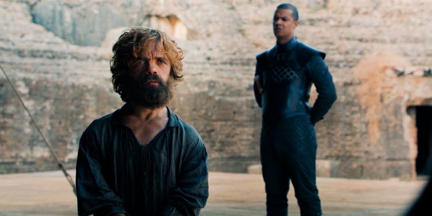Tyrion speaks to the council in the Game of Thrones finale
