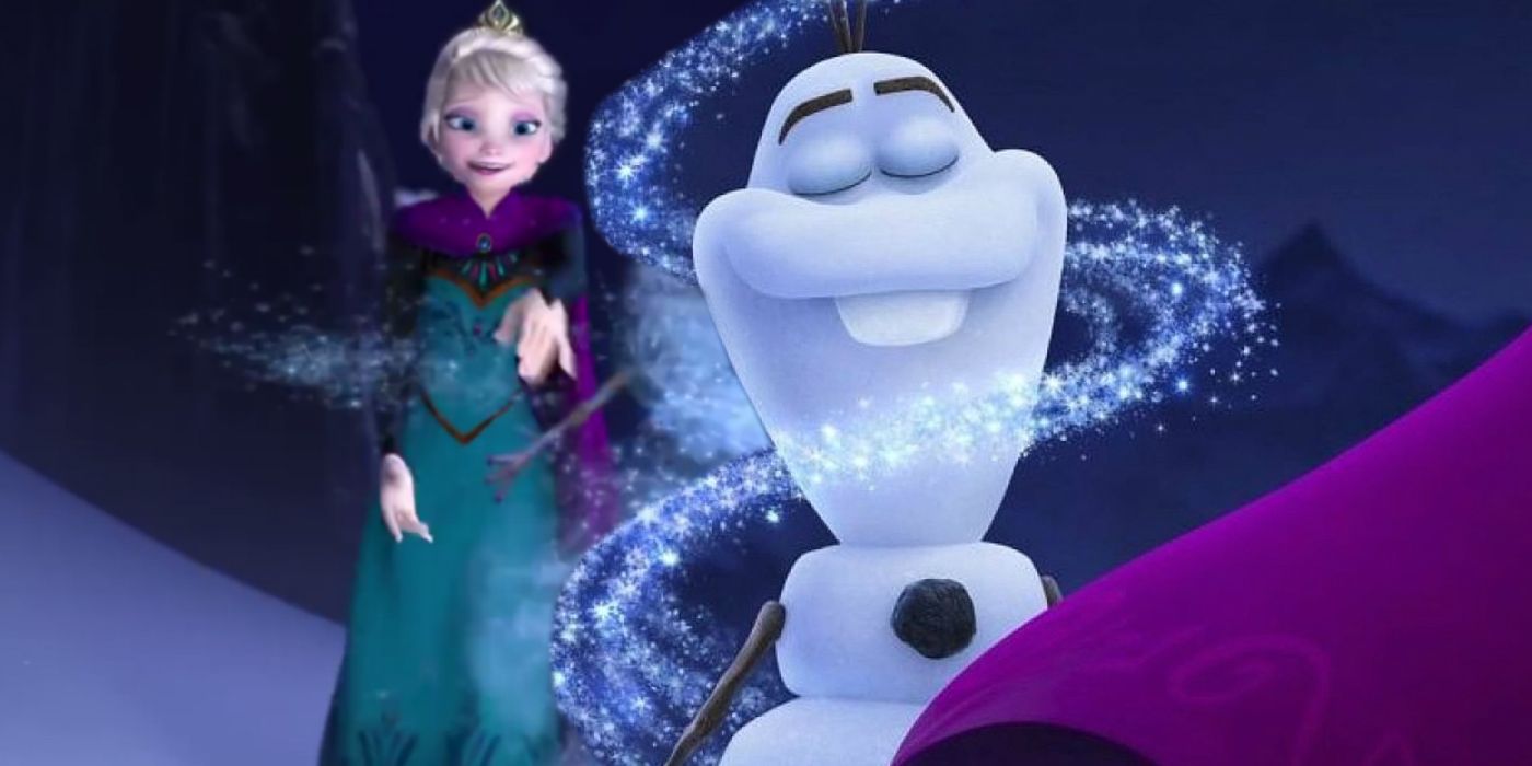 Olaf and Elza in Frozen and Once Upon a Snowman