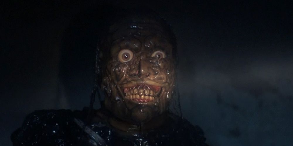 A tar-covered zombie from Return of the Living Dead 2