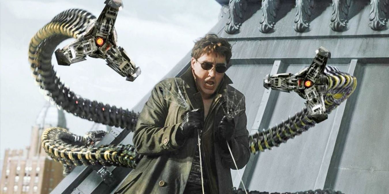 Doctor Octopus flexes his mechanial arms in Spider-Man 2