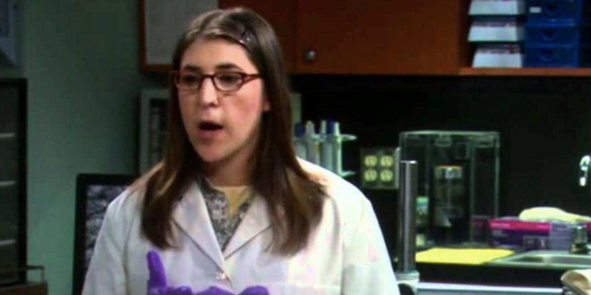 Amy in a lab coat